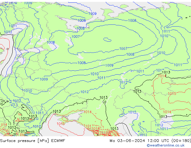 Yer basıncı ECMWF Pzt 03.06.2024 12 UTC