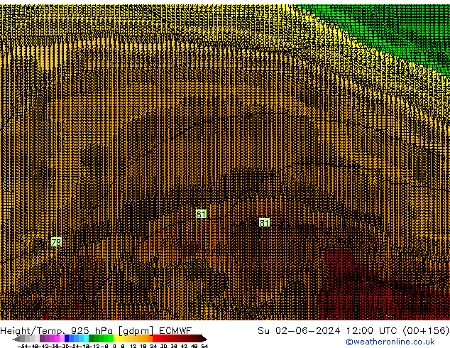 Height/Temp. 925 hPa ECMWF  02.06.2024 12 UTC