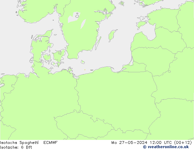 Isotachs Spaghetti ECMWF Po 27.05.2024 12 UTC