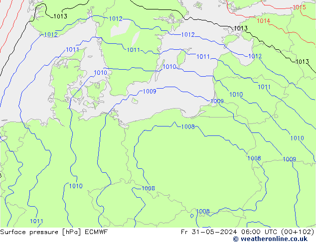 ciśnienie ECMWF pt. 31.05.2024 06 UTC