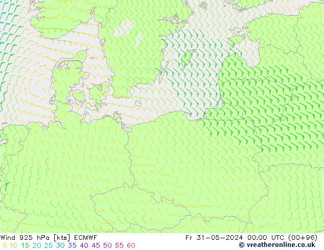 Wind 925 hPa ECMWF Fr 31.05.2024 00 UTC