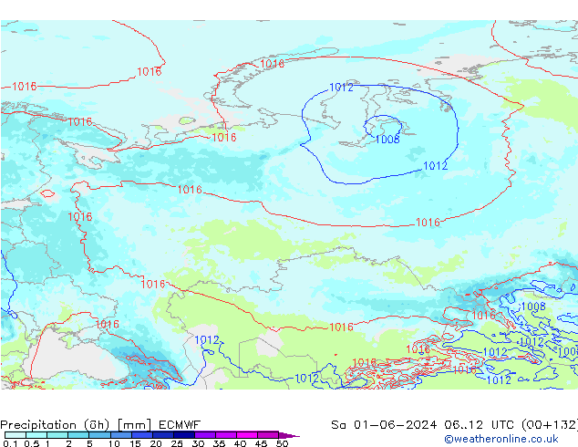 Yağış (6h) ECMWF Cts 01.06.2024 12 UTC