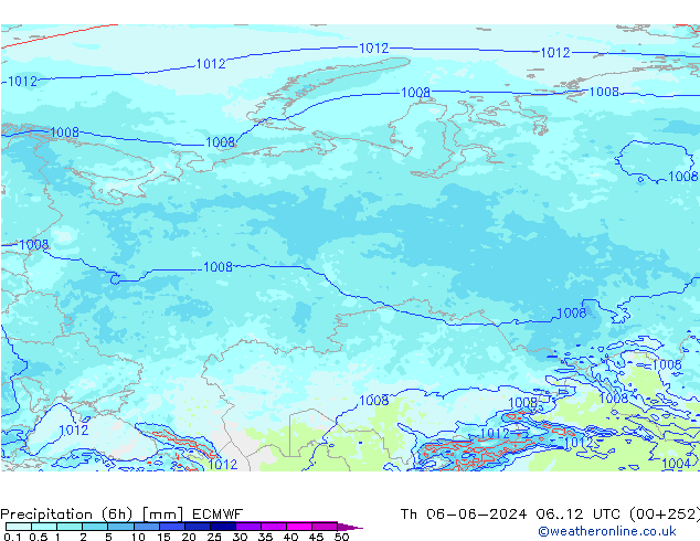 Précipitation (6h) ECMWF jeu 06.06.2024 12 UTC