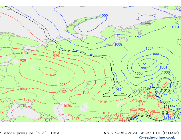 pression de l'air ECMWF lun 27.05.2024 06 UTC