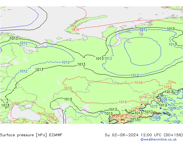приземное давление ECMWF Вс 02.06.2024 12 UTC