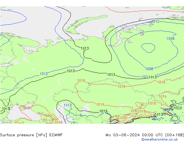 Yer basıncı ECMWF Pzt 03.06.2024 00 UTC