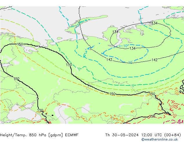 Géop./Temp. 850 hPa ECMWF jeu 30.05.2024 12 UTC