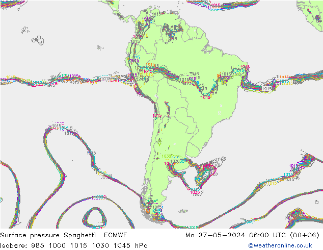 pression de l'air Spaghetti ECMWF lun 27.05.2024 06 UTC