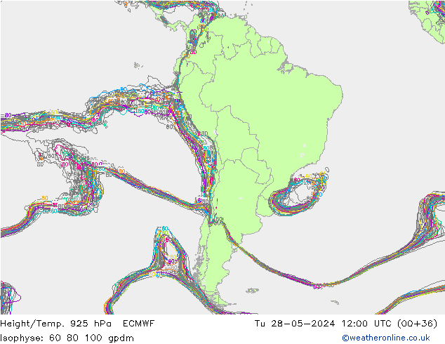 Height/Temp. 925 hPa ECMWF wto. 28.05.2024 12 UTC