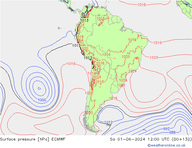 приземное давление ECMWF сб 01.06.2024 12 UTC