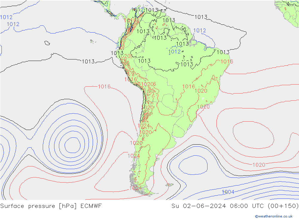 ciśnienie ECMWF nie. 02.06.2024 06 UTC