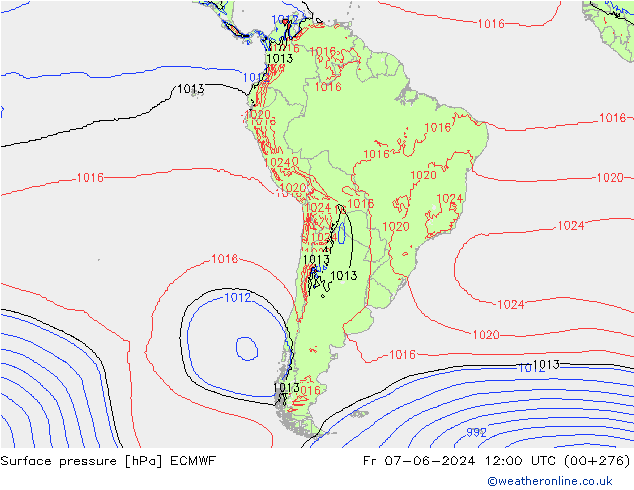 Yer basıncı ECMWF Cu 07.06.2024 12 UTC