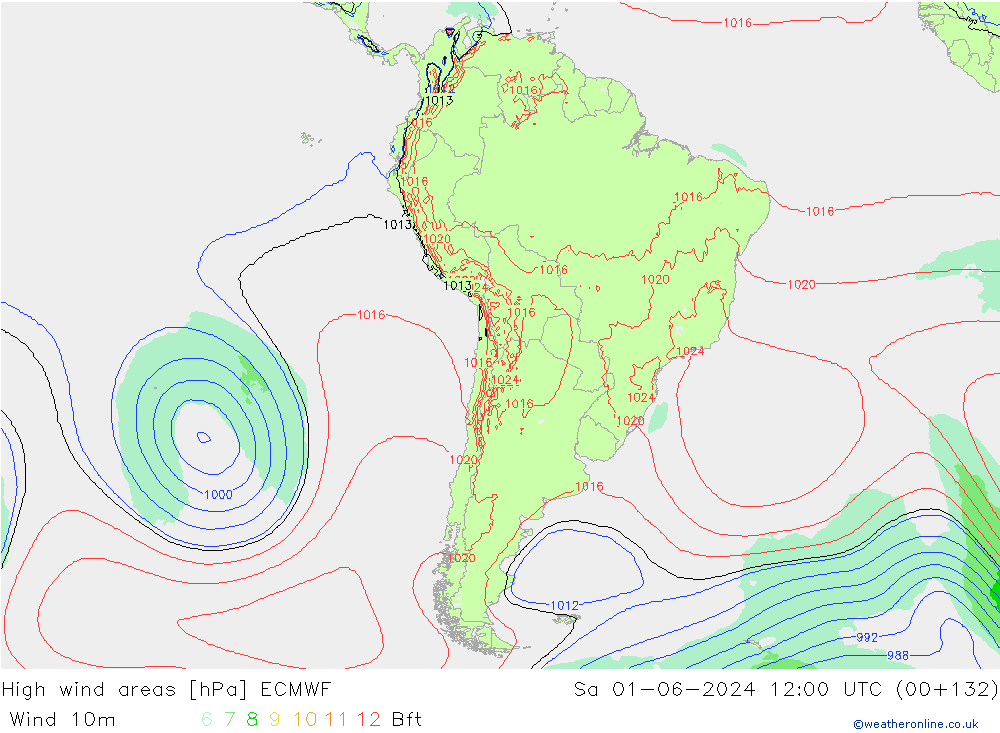 Windvelden ECMWF za 01.06.2024 12 UTC