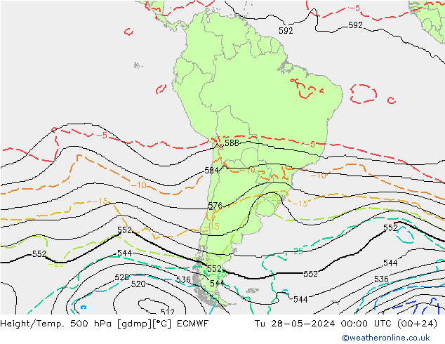 Yükseklik/Sıc. 500 hPa ECMWF Sa 28.05.2024 00 UTC