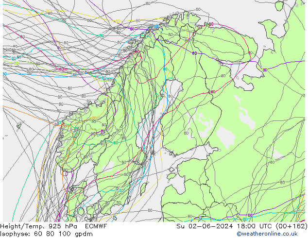 Height/Temp. 925 hPa ECMWF  02.06.2024 18 UTC