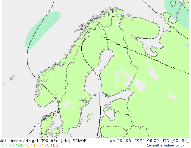 Corriente en chorro ECMWF mié 29.05.2024 06 UTC