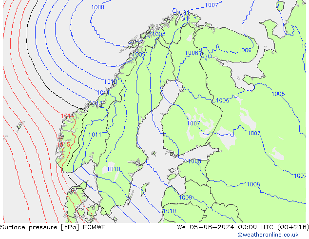 Yer basıncı ECMWF Çar 05.06.2024 00 UTC