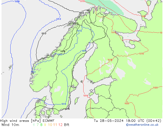 High wind areas ECMWF Tu 28.05.2024 18 UTC