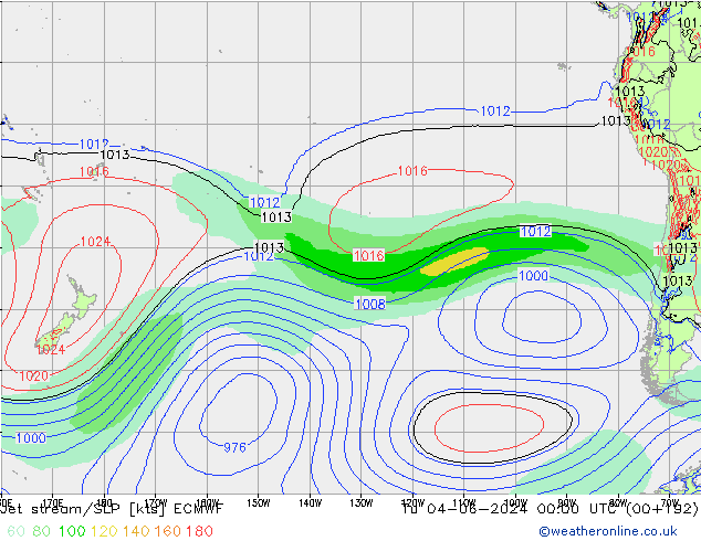 Jet stream/SLP ECMWF Tu 04.06.2024 00 UTC