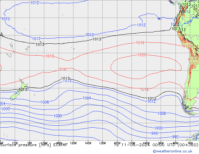 ciśnienie ECMWF wto. 11.06.2024 00 UTC