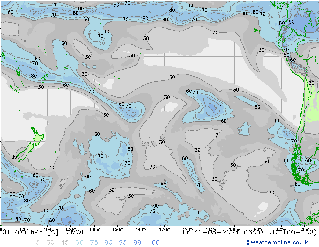 RH 700 hPa ECMWF Fr 31.05.2024 06 UTC