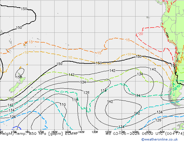 Height/Temp. 850 hPa ECMWF lun 03.06.2024 06 UTC