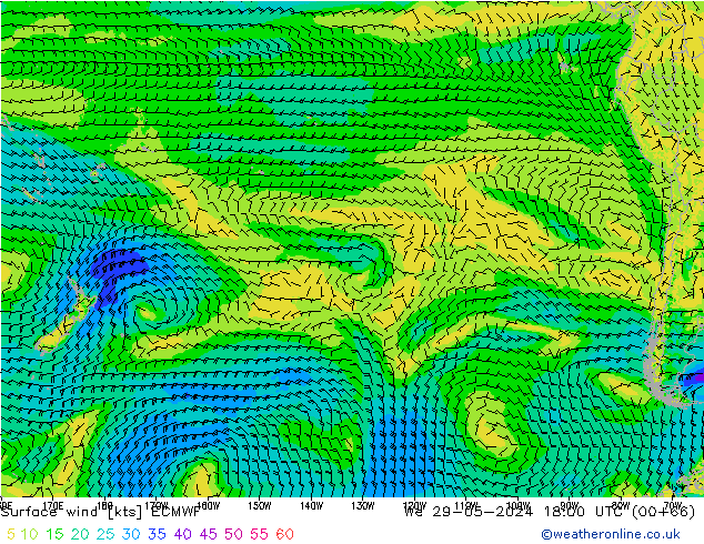 Surface wind ECMWF St 29.05.2024 18 UTC