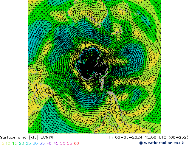 Wind 10 m ECMWF do 06.06.2024 12 UTC