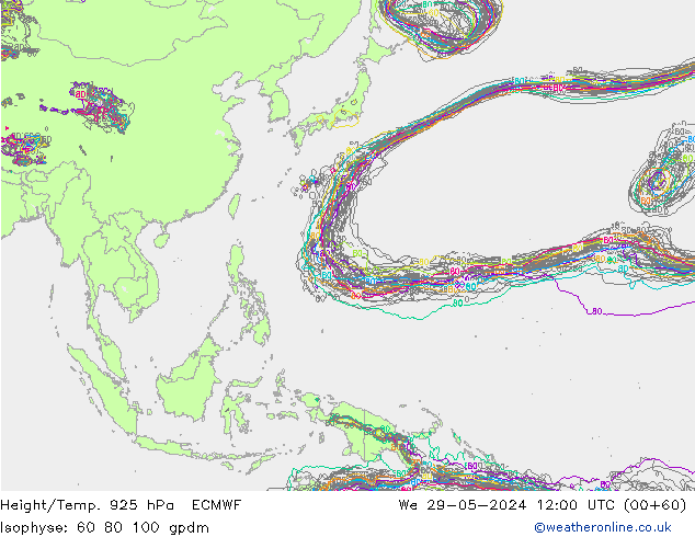 Yükseklik/Sıc. 925 hPa ECMWF Çar 29.05.2024 12 UTC