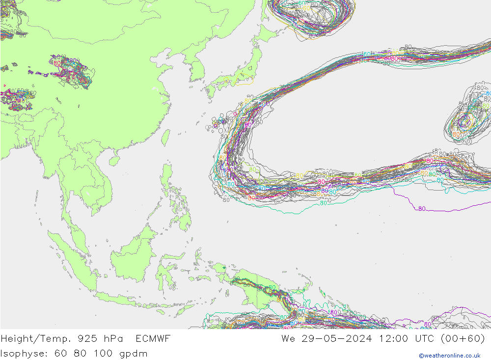 Yükseklik/Sıc. 925 hPa ECMWF Çar 29.05.2024 12 UTC