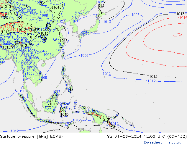 ciśnienie ECMWF so. 01.06.2024 12 UTC