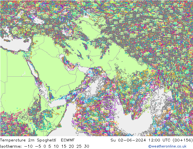 mapa temperatury 2m Spaghetti ECMWF nie. 02.06.2024 12 UTC