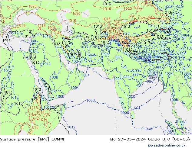 pressão do solo ECMWF Seg 27.05.2024 06 UTC