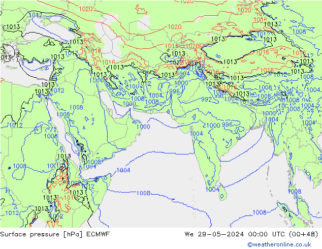 pression de l'air ECMWF mer 29.05.2024 00 UTC