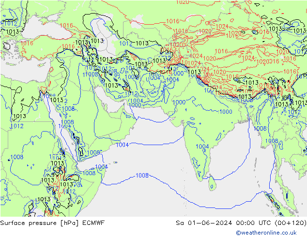 Luchtdruk (Grond) ECMWF za 01.06.2024 00 UTC