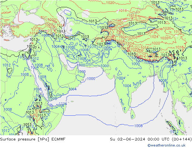 Bodendruck ECMWF So 02.06.2024 00 UTC