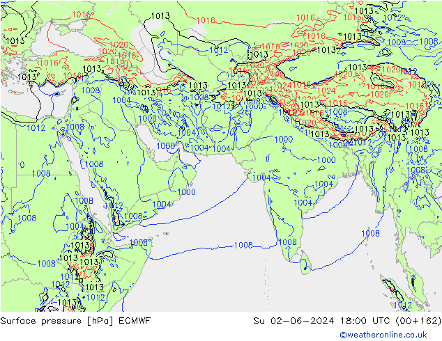 Surface pressure ECMWF Su 02.06.2024 18 UTC