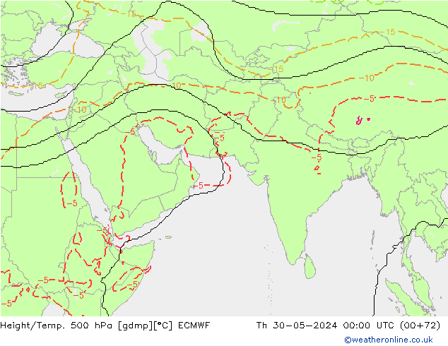 Yükseklik/Sıc. 500 hPa ECMWF Per 30.05.2024 00 UTC