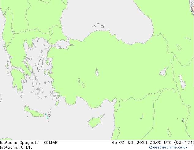 Isotachs Spaghetti ECMWF Mo 03.06.2024 06 UTC