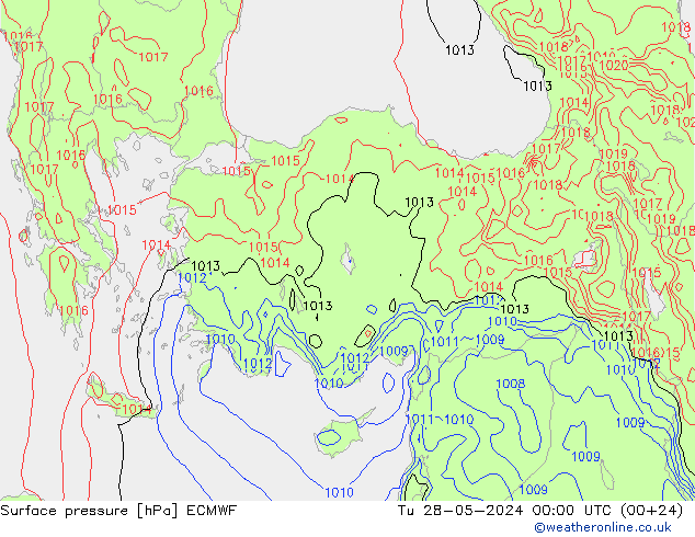 Yer basıncı ECMWF Sa 28.05.2024 00 UTC