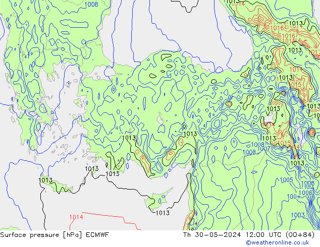 Surface pressure ECMWF Th 30.05.2024 12 UTC