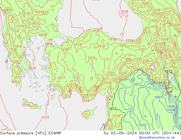 ciśnienie ECMWF nie. 02.06.2024 00 UTC