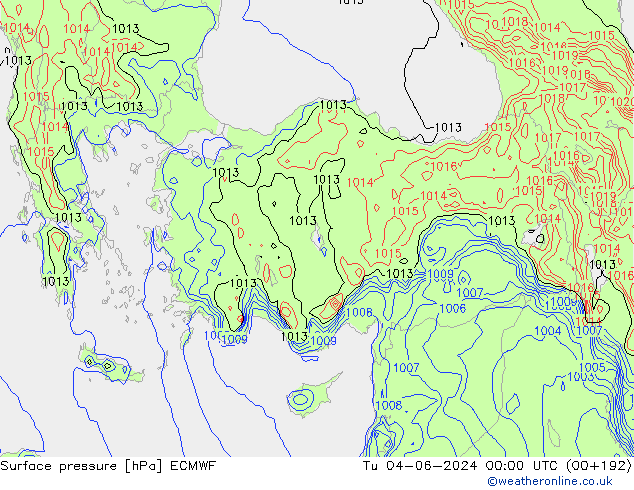 Presión superficial ECMWF mar 04.06.2024 00 UTC