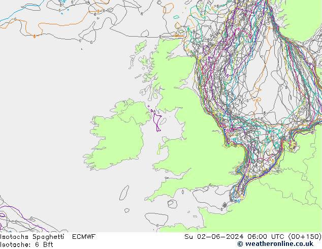 Izotacha Spaghetti ECMWF nie. 02.06.2024 06 UTC