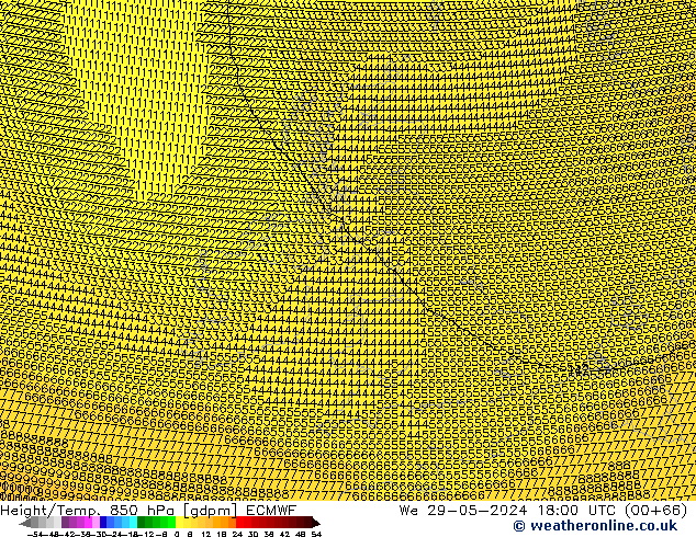 Height/Temp. 850 hPa ECMWF  29.05.2024 18 UTC