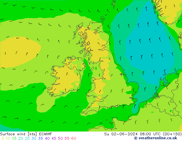 Vent 10 m ECMWF dim 02.06.2024 06 UTC