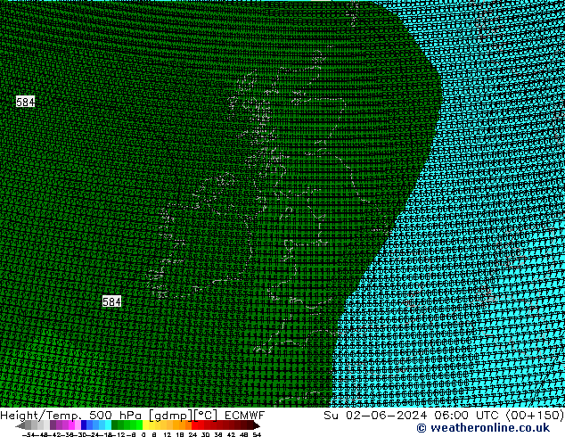 Géop./Temp. 500 hPa ECMWF dim 02.06.2024 06 UTC