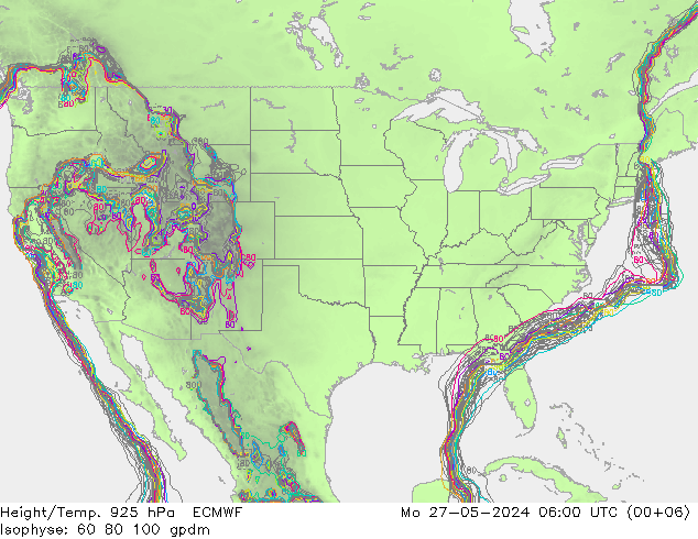 Géop./Temp. 925 hPa ECMWF lun 27.05.2024 06 UTC