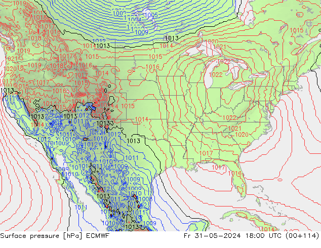 Luchtdruk (Grond) ECMWF vr 31.05.2024 18 UTC