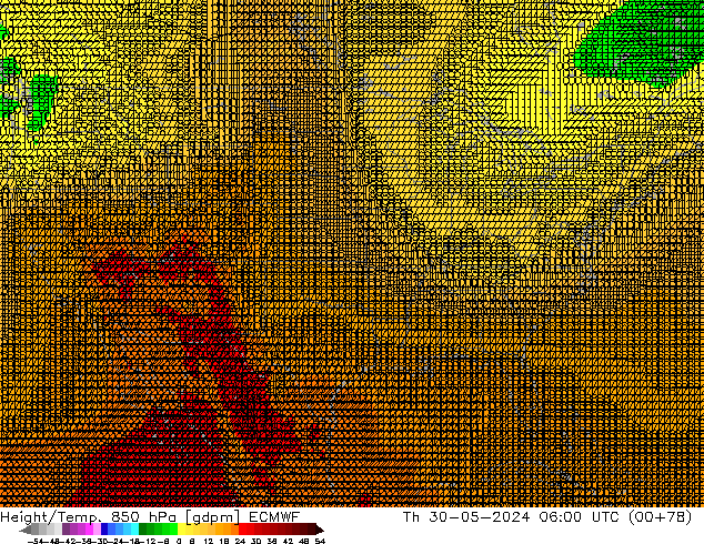 Height/Temp. 850 hPa ECMWF czw. 30.05.2024 06 UTC